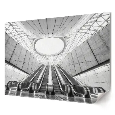 Plagát do obývačky Moderná stanica metra v monochromatickom štýle