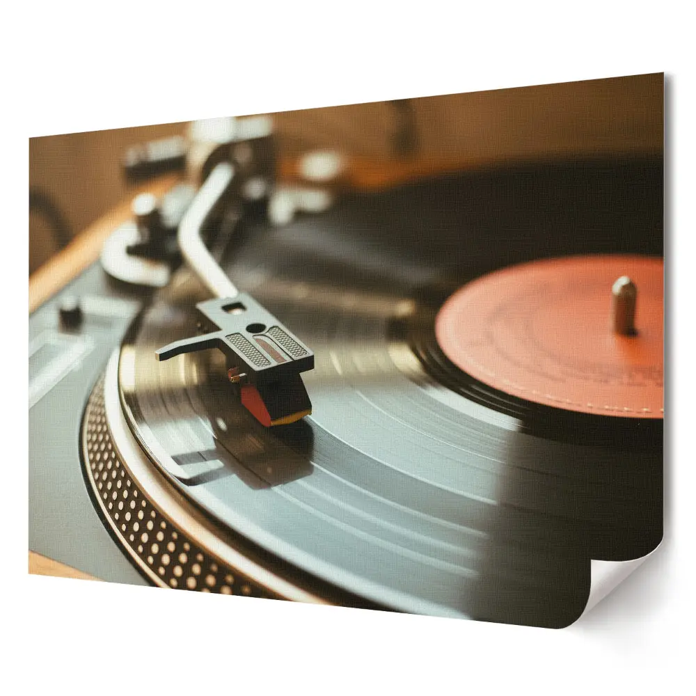 Retro plagát s motívom vinylovej hudby v novom štýle
