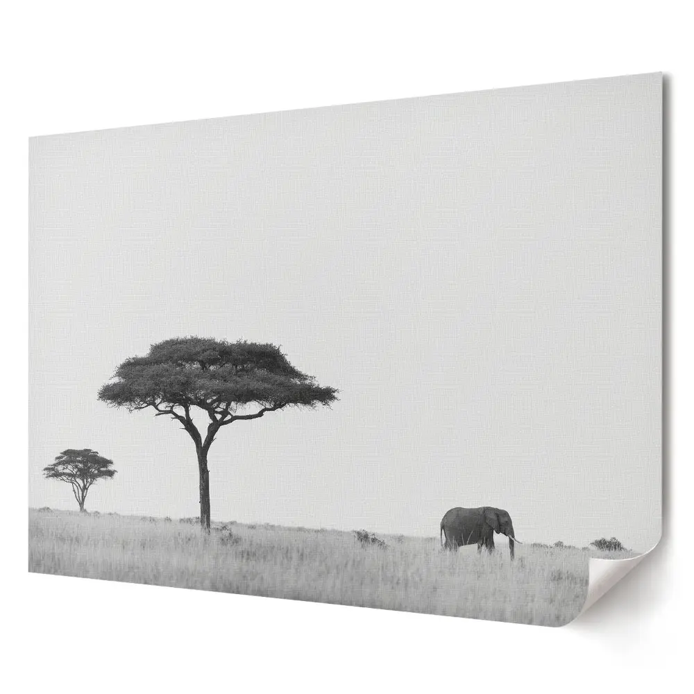 Plagát Idylická krajina s africkým slonom