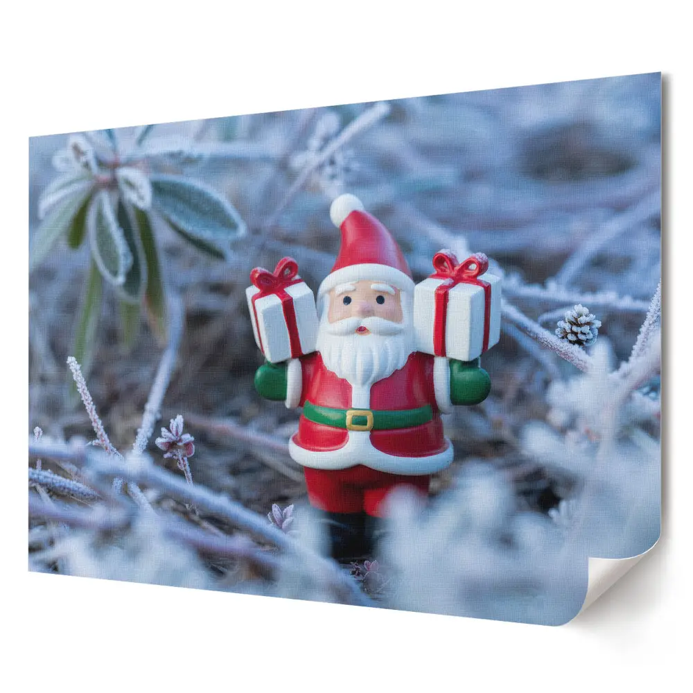 Plagát do obývačky Santa Claus v zimnej krajine
