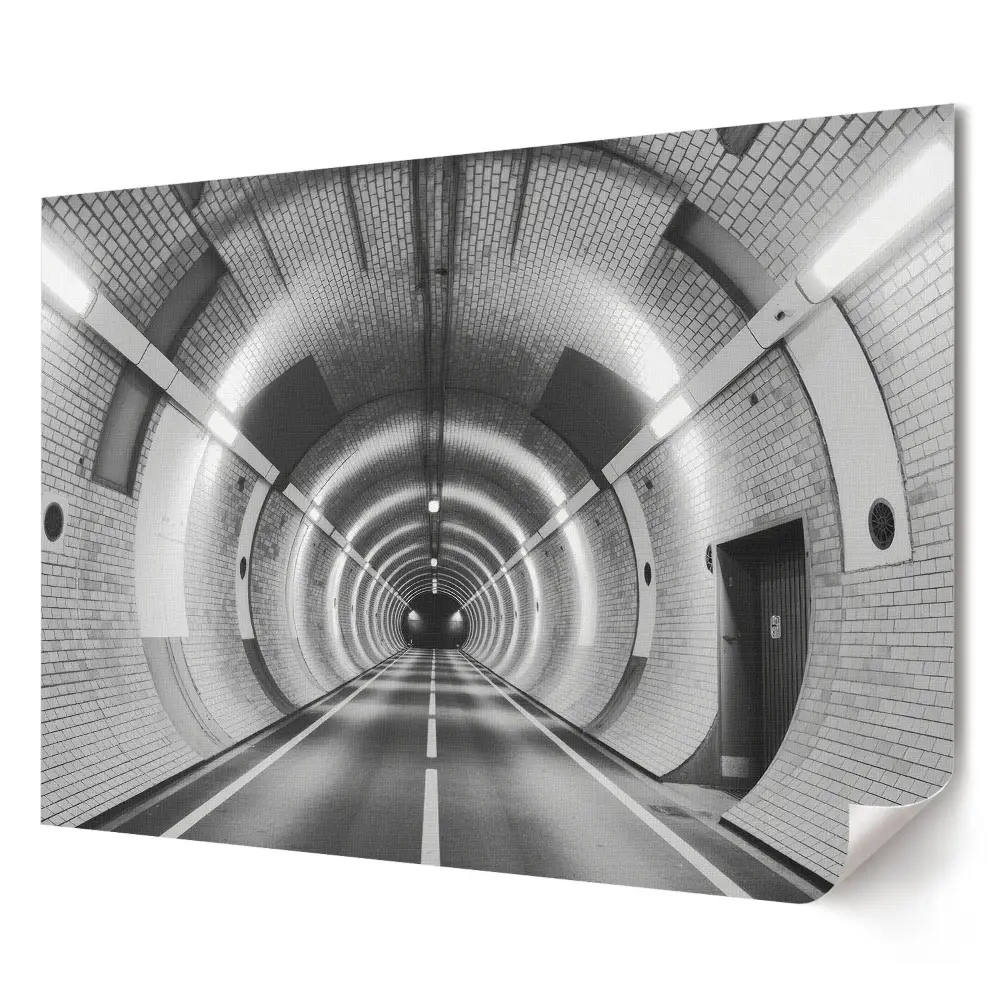 Retro plagát Tajomný tunel v monochromatických farbách