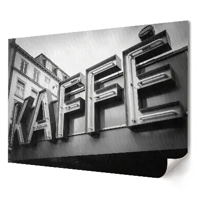 Retro plagát Kaviareň v čiernobielom prevedení