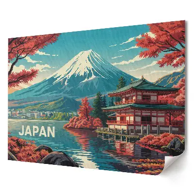 Plagát Japonsko s jesennou scenériou hory Fudži