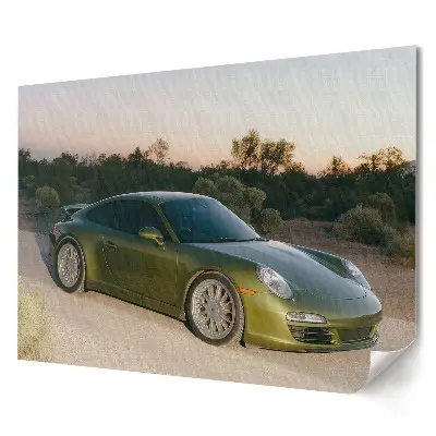 Plagát Zelené Porsche na púštnej ceste