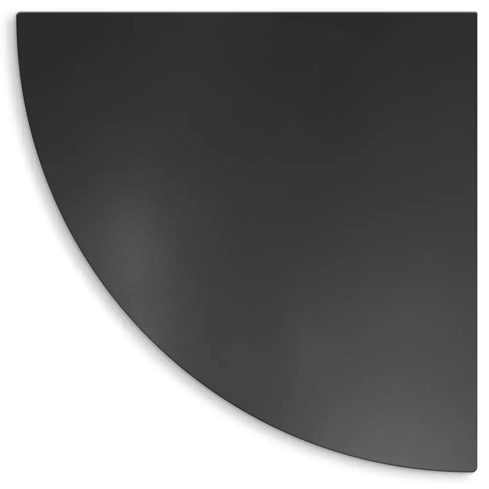 Čierna plechová podložka pod gril štvrťkruhový tvar 100x100 cm