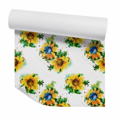 Tapeta na stenu Maľované slnečnice akvarelom