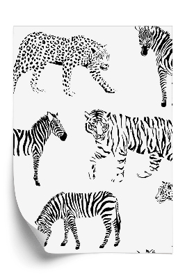 Tapeta Divoké zvieratá čiernobiele