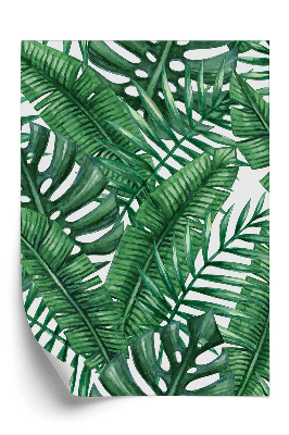 Tapeta Tropické listy v akvarelovej farbe