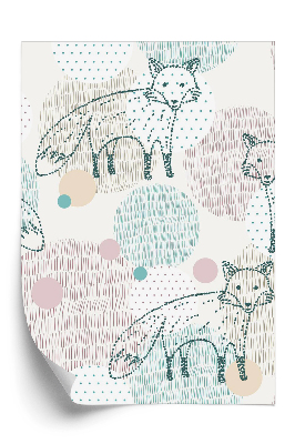 Tapeta Kreslené farebné líšky