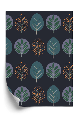 Tapeta Dekoratívne pozadie so stromami v škandinávskom štýle