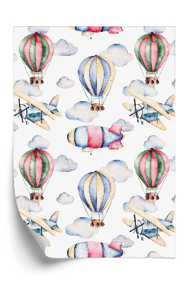 Tapeta na stenu Jednotný dizajn s teplovzdušnými balónmi obláčiková vzducholoď