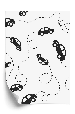 Tapeta na stenu Čierne autá na bielom pozadí
