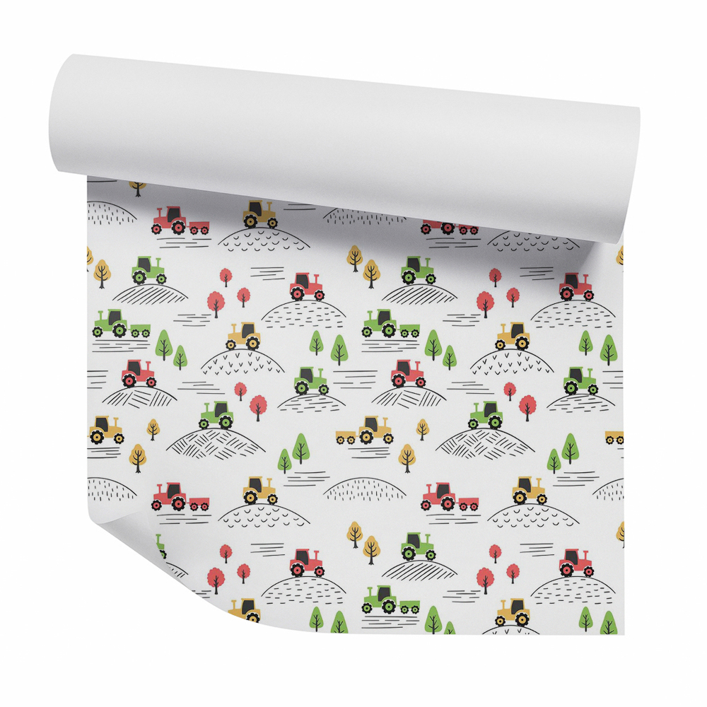 Tapeta Traktory pole v kopcoch