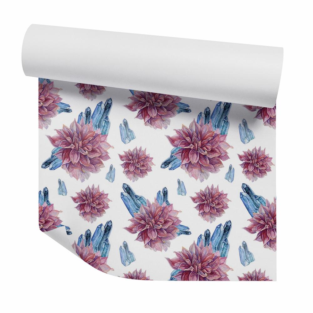 Tapeta na stenu Rozkvitnuté kvety s diamantmi