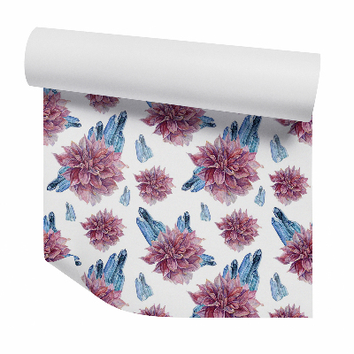 Tapeta na stenu Rozkvitnuté kvety s diamantmi