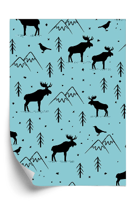 Tapeta Losy a hory na modrom pozadí