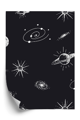 Tapeta Planéty a hviezdy na čiernom pozadí