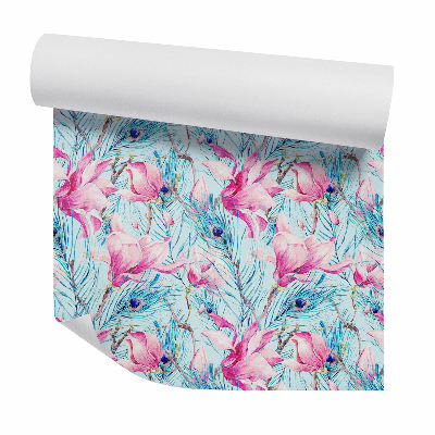 Tapeta na stenu Ružové a modré krásne kvety