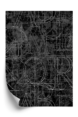 Tapeta na stenu Valčekové písmo čierne a biele