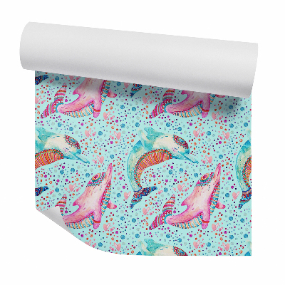 Tapeta Farebné delfíny v dekoratívnom vzore