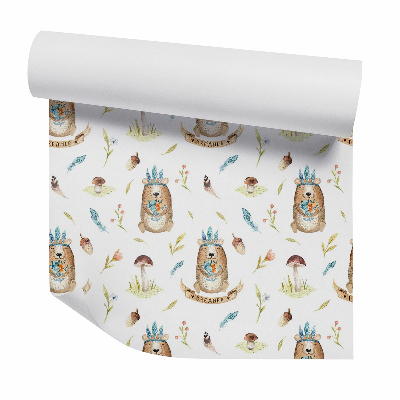 Tapeta Medvedík s hubami