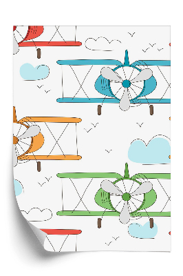 Tapeta na stenu Ručne maľované farebné lietadlá