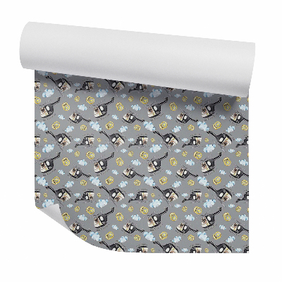 Tapeta Policajný vrtuľník v oblakoch nakreslený