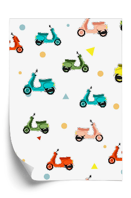 Tapeta na stenu Farebné skútre