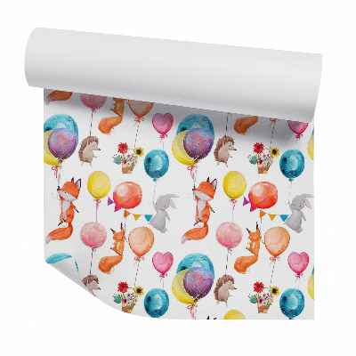 Tapeta Zvieratá na akvarelových balónoch