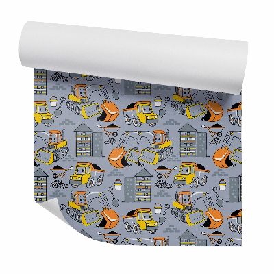 Tapeta Stavebné stroje smiešne žlté