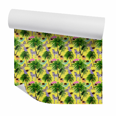 Tapeta Zebry pod kokosovými palmami