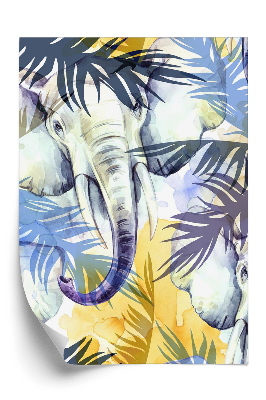 Tapeta na stenu Exotický vzor slona v tropických listoch