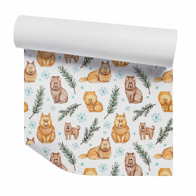 Tapeta na stenu Zvieratá medzi vetvami a snehovými vločkami