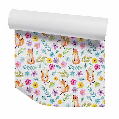 Tapeta Dekoratívna pastelová líška v listoch