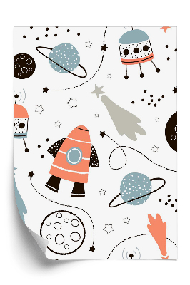 Tapeta Kresba vesmírnej rakety a vesmíru