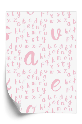 Tapeta na stenu Svetloružové písmená abecedy