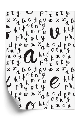 Tapeta na stenu Vzor s čiernymi písmenami abecedy