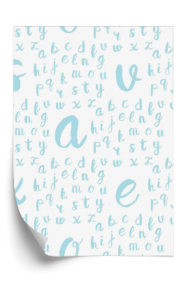 Tapeta Modrý vzor písmen