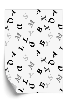 Tapeta Abeceda s čiernymi a sivými písmenami