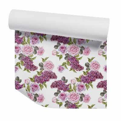 Tapeta na stenu Ružové a fialové dekoratívne kvety