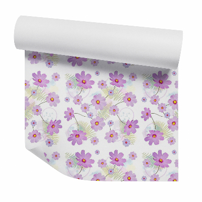 Tapeta Fialové kvety paprade abstraktné