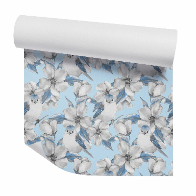 Tapeta na stenu Vtáky medzi jarnými kvetmi