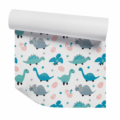 Tapeta Pastelová kresba veselých dinosaurov