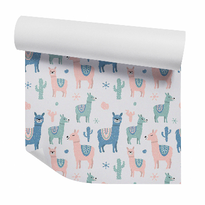 Tapeta Farebné pastelové alpaky