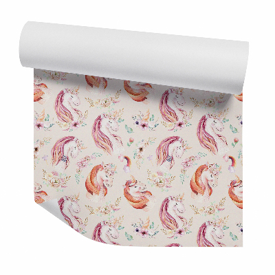 Tapeta na stenu Dekoratívne jednorožce svetlé pozadie