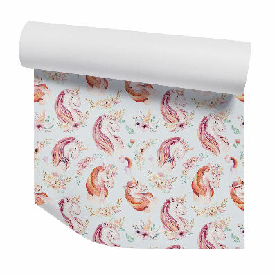 Tapeta Dekoratívny kvetinový vzor jednorožcov