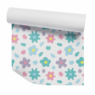 Tapeta Pastelové kresby kvetov detské