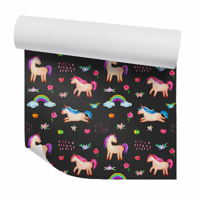 Tapeta na stenu Farebné jednorožce nočné pozadie