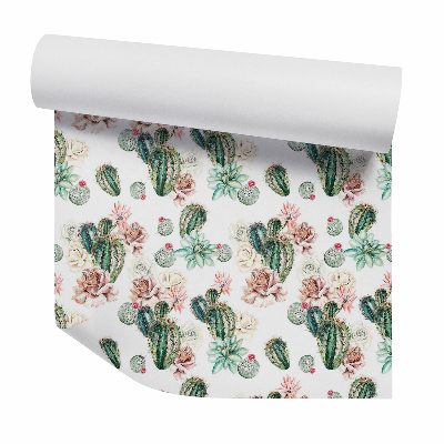 Tapeta na stenu Realistické kaktusy a kvety