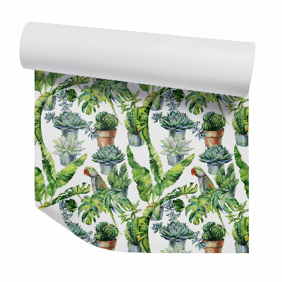 Tapeta Papagáj uprostred izbových rastlín